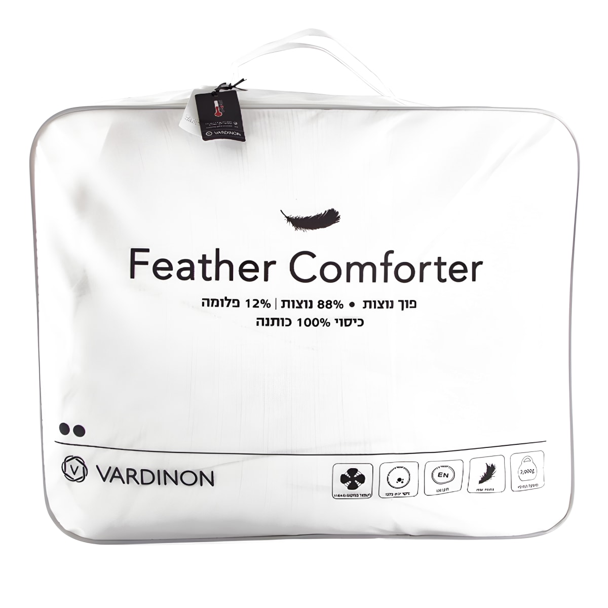 שמיכת נוצות אווז יחיד מלטפת ורדינון 150/200