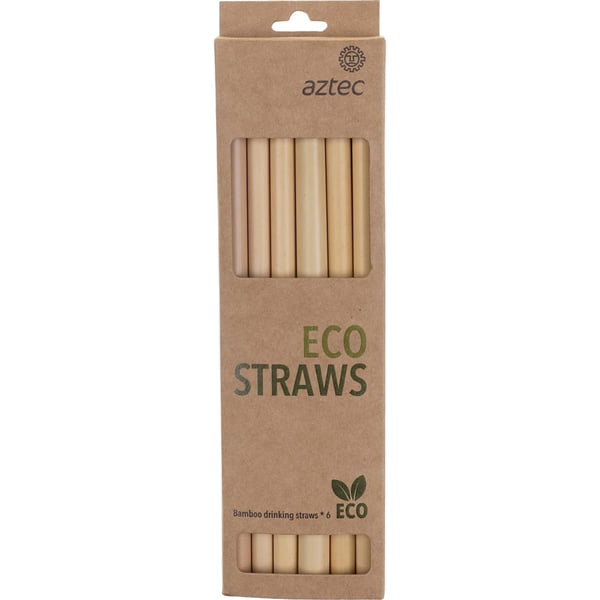 Reusable Bamboo Straw Set - Eco-Friendly 6 Pack