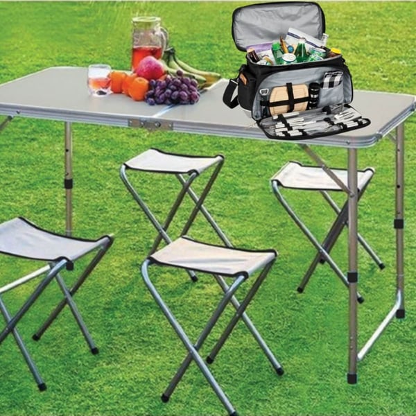 Complete Picnic Set with Compact Table and Chairs