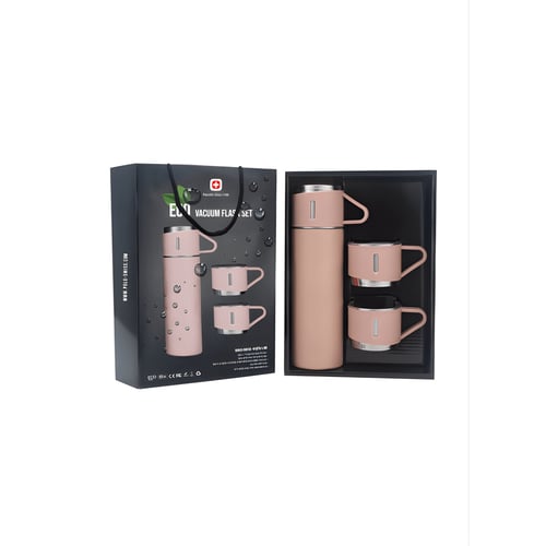 תרמוס יוקרתי חצי ליטר עם 3 כוסות באריזת מתנה