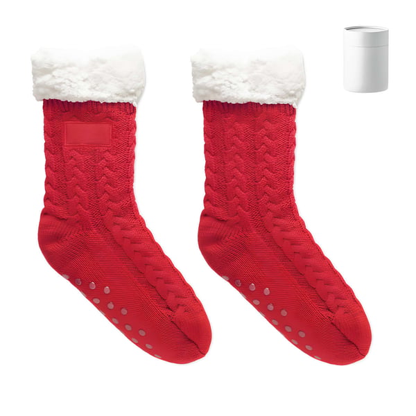 Cable Knit Non-Slip Slipper Socks, Size L