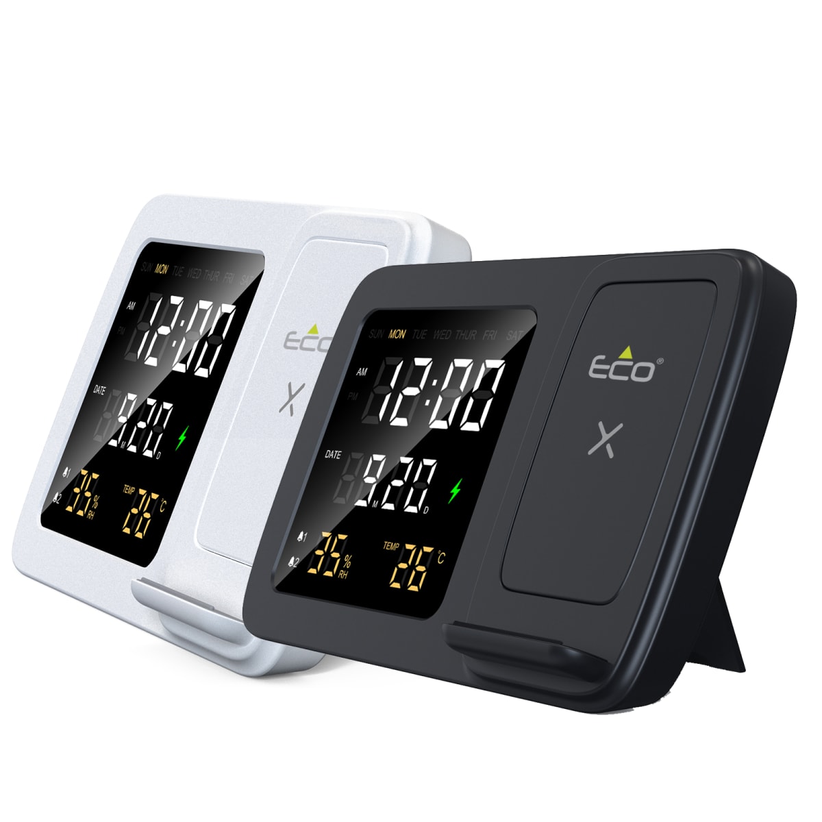 משטח טעינה אלחוטי ושעון מעורר ECO רב-תכליתי