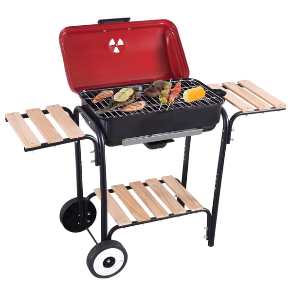 ZKS Electric Grill with Wheels and Thermostat 2300W for Garden and Balcony