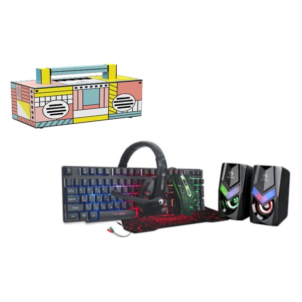 ערכת גיימינג מקצועית עם רמקול נייד ומעוצב