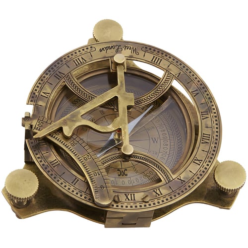 מצפן שעון שמש יוקרתי במארז עץ 'נלסון'