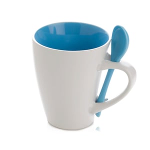 ספל קרמיקה עם כפית - מתנה עסקית מעוצבת