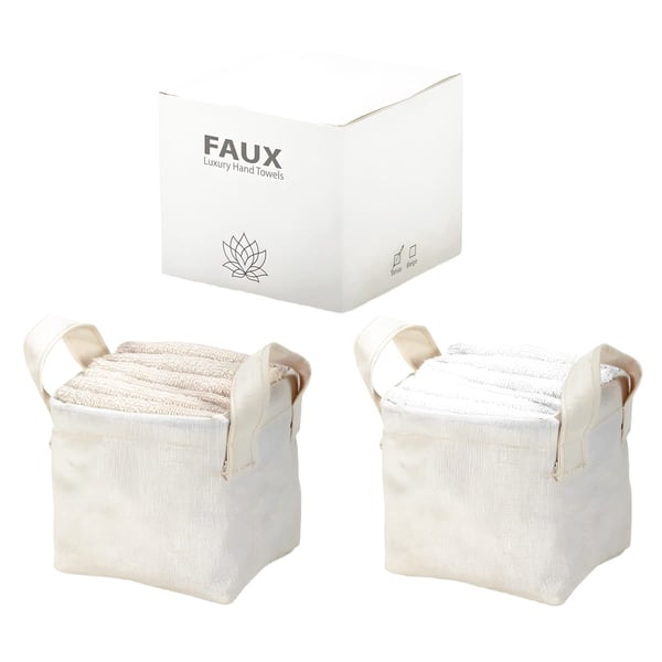 סט של 6 מגבות ידיים איכותיות בתיק קנווס – צבע פוקס