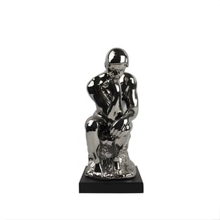 פסל האיש החושב כסוף קטן - יצירת אמנות מעוררת השראה