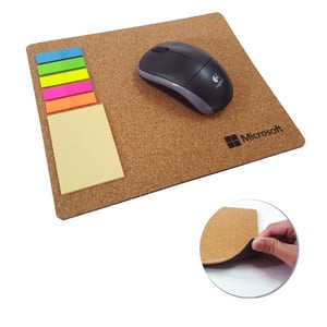 Cork Mouse Pad with Sticky Notes - A Corporate Gift for Comfortable Work