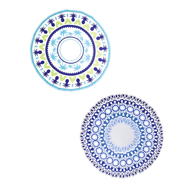 מגבת חוף עגולה עם תיק נשיאה מעוצב - קוטר 150 ס"מ