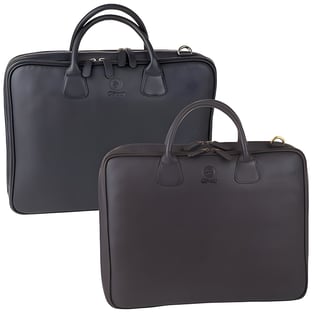 תיק עור עסקים למחשב נייד עד 17.3 אינץ' עם תאים כפולים