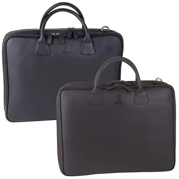 תיק עור עסקים למחשב נייד עד 17.3 אינץ' עם תאים כפולים