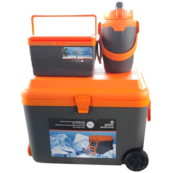 Malibu Cooler Set - Rugged Gray/Orange for Beach & Day Trips