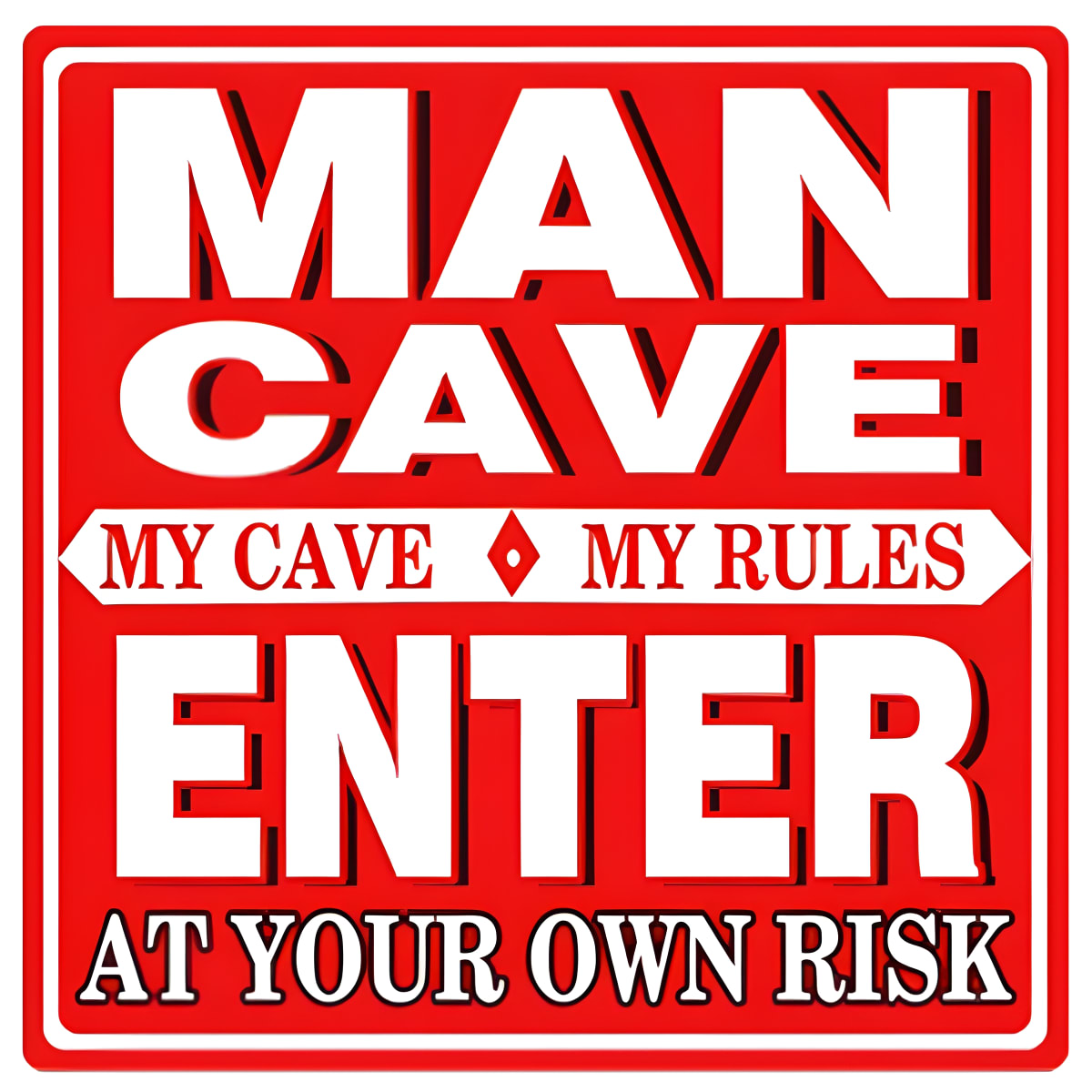 שלט מתכת בלעדי לחדר MAN CAVE