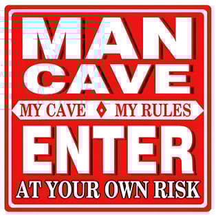 שלט מתכת בלעדי לחדר MAN CAVE