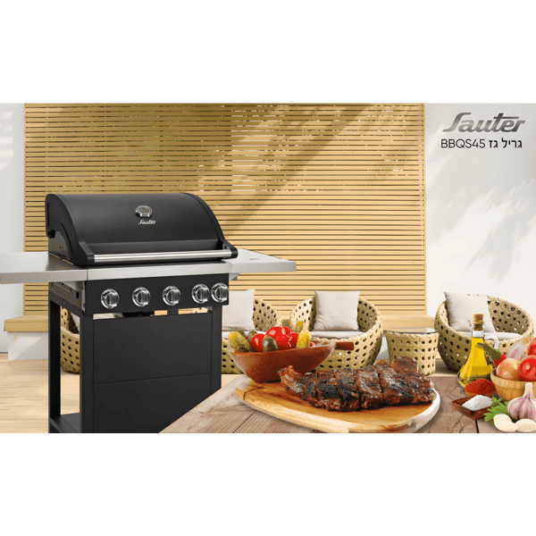 מערכת גריל גז עוצמתית עם 4 מבערים