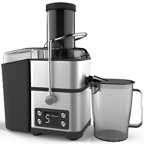 מסחטת פירות קשה מקצועית מנירוסטה עם 5 מהירויות ומסך LCD