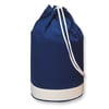 Navy and White Cotton Duffle Bag with Stripe