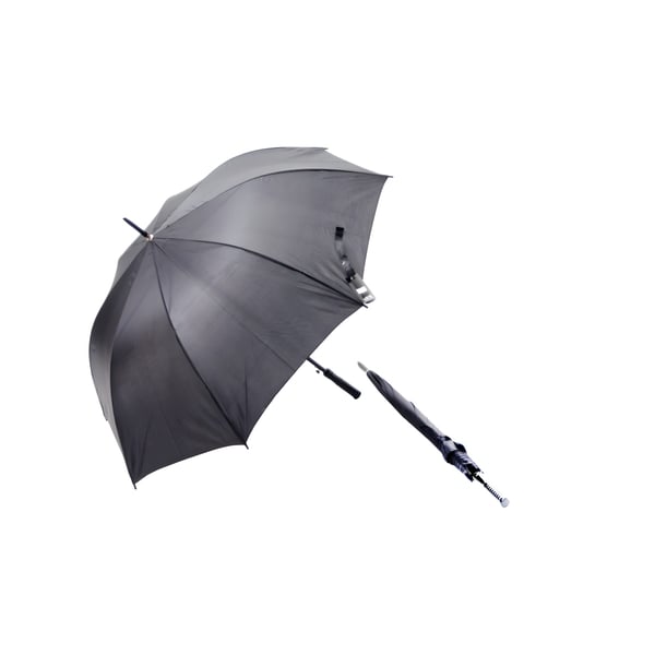 מטריה גברית אלגנטית בגודל 27 אינץ' עם פתיחה אוטומטית וידית עץ שחורה