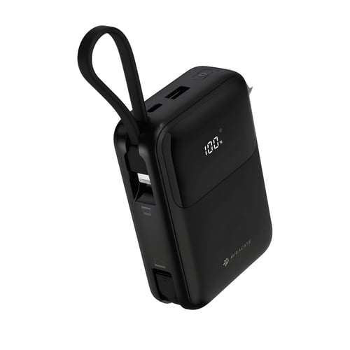 מטען נייד MIRACASE עוצמתי 10000mAh עם 2 כבלים מובנים