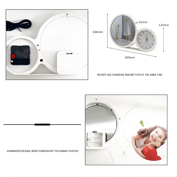 LED Mirror Frame with Digital Clock