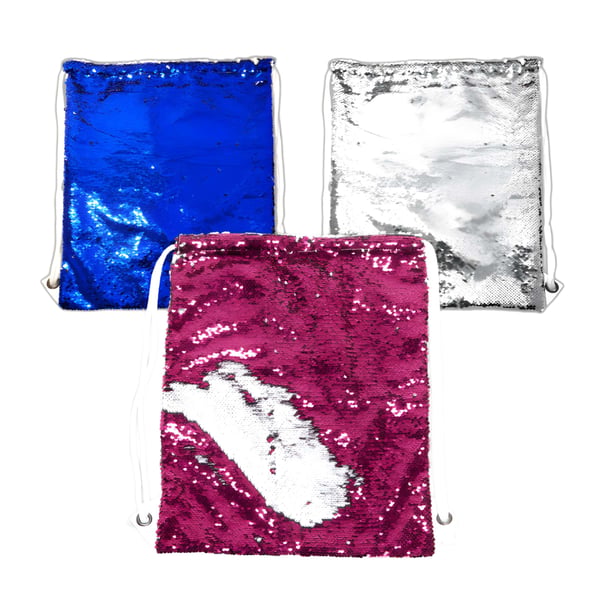 Unique Drawstring Bag with Reversible Sequins
