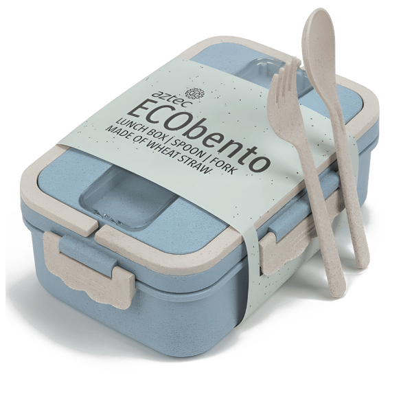 קופסת ארוחת צהריים אקולוגית של אזטק עם תאים וכלים