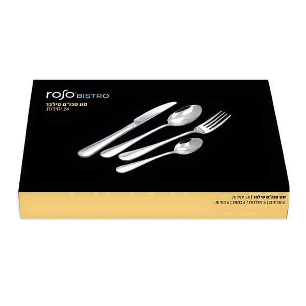 Elegant 24-Piece Cutlery Set for 6 Diners - Bistro Series by ROSO
