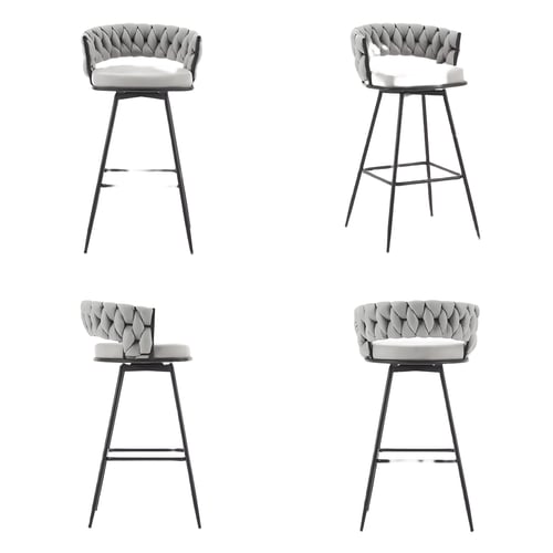 כיסאות בר מסתובבים עם עיצוב קלוע אלגנטי