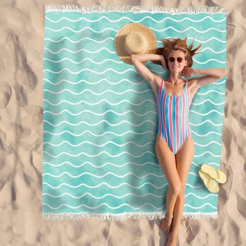 לונג חמאם זוגי מוגדל עם פרנזים מבד ננו ספאן - 170/160 ס"מ