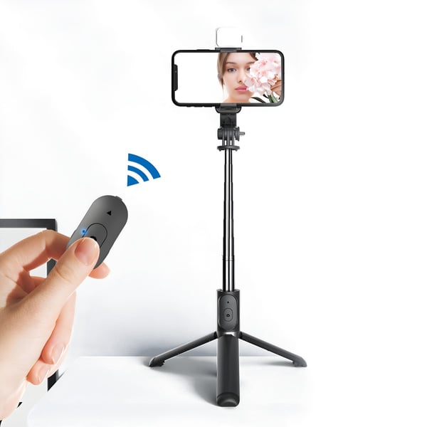 Phone Holder with Tripod and LED Lighting for Perfect Selfies