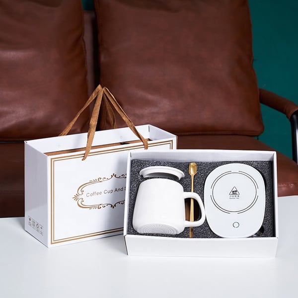 ערכת חימום USB יוקרתית עם ספל וכפית מתכת