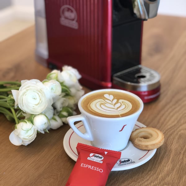 Luxury Coffee Set: Espresso Machine + 30 SEGAFREDO Capsules + Capsule Holder