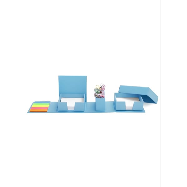 Foldable Cube Desk Organizer with Sticky Notes and Memo