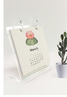 לוח שנה עם שתי טבעות אקריליק