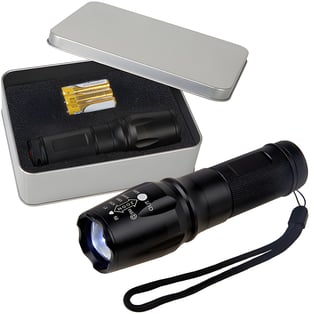 פנס LED מקצועי בעוצמה 500 לומן עם פוקוס מתכוונן במארז מתכת