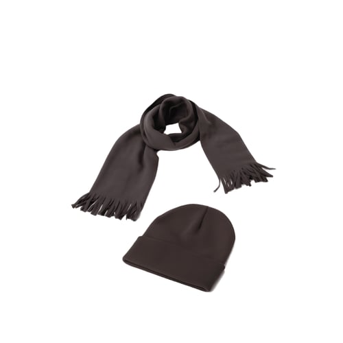 סט חורף אופנתי: כובע וצעיף מצמר סינטטי בתיק איכותי