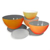 Set of 4 Bowls with Lids in Orange and Gray - Premium Corporate Gift