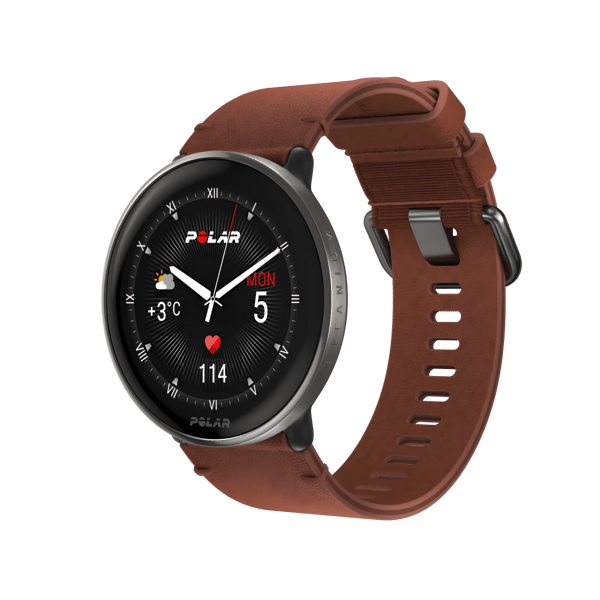 שעון כושר ואיכות חיים Polar Ignite 3 בטיטניום ברונזה עם רצועת עור