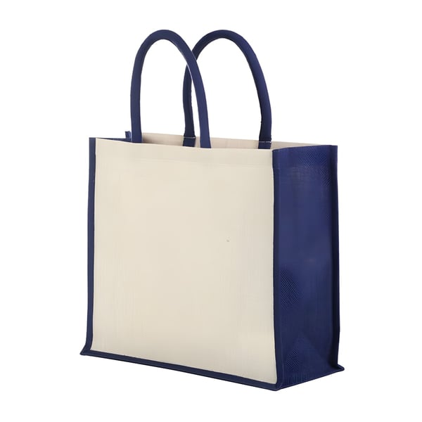 Eco-Friendly Jute Shopping Bag with Cotton Handles
