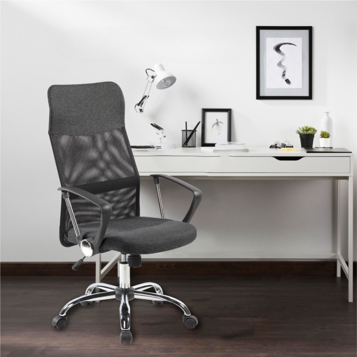 כיסא מנהל ארגונומי עם תמיכה בגב גבוה ופנאומטי