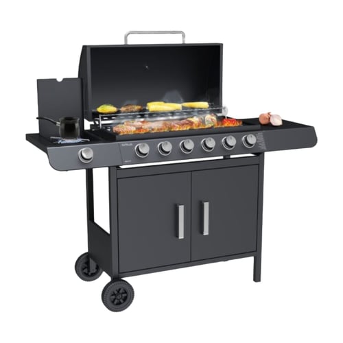 גריל גז מתקדם עם 6 מבערים וכירת צד