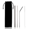 Reusable Stainless Steel Straw Set with Carrying Pouch