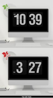 מעמד מסך עגול לעבודה היברידית - פתרון חכם וממותג