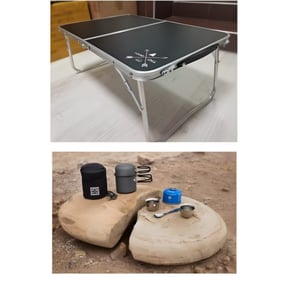 מארז פק"ל קפה דגם MICRO, ושולחן מתקפל לים או לפיקניק