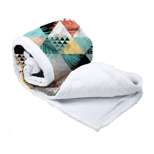 כרבולית דו שכבתית זוגית עם הדפסה צבעונית בכל שטח הפלנל - 148x160 ס"מ