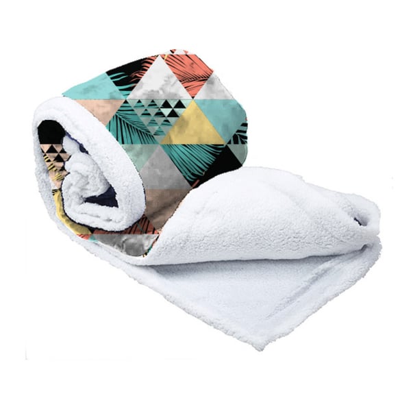 Double-Layered Couple Blanket with All-Over Color Print - 148x160 cm