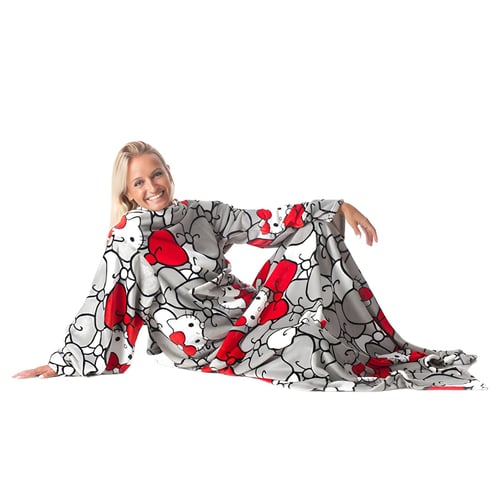 שמיכת קנגורו דלוקס עם שרוולים וכיס Hello Kitty בעיצוב Lavatelli איטליה