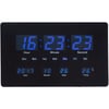 שעון קיר | שולחן דיגיטלי תאריכון מד מעלות שחור - כחול