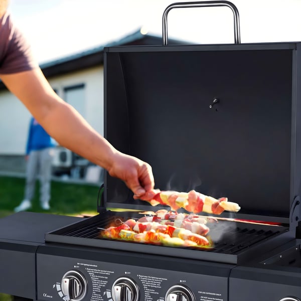 גריל גז עוצמתי 3 מבערים נירוסטה עם כירת צד מבית SIRIUS LIVING